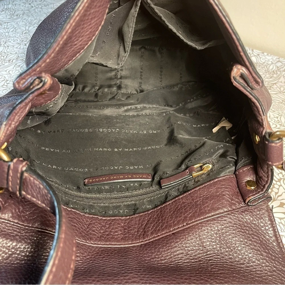 Marc by Marc Jacobs Standard Supply Workwear Leather Crossbody Bag Burgundy